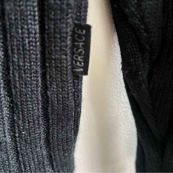 VTG Versace Jeans Coture Full Zip Ribbed Long Sleeve Sweater jacket Mens XXL - Picture 10 of 16